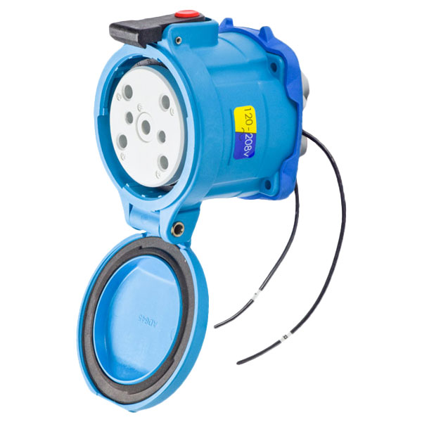33-64237-C-K16-972 - DS100C RECEPTACLE POLY BLUE SIZE 4 TYPE 3R 3P+N+G 100A 120/208 VAC 60 Hz +2 AUX